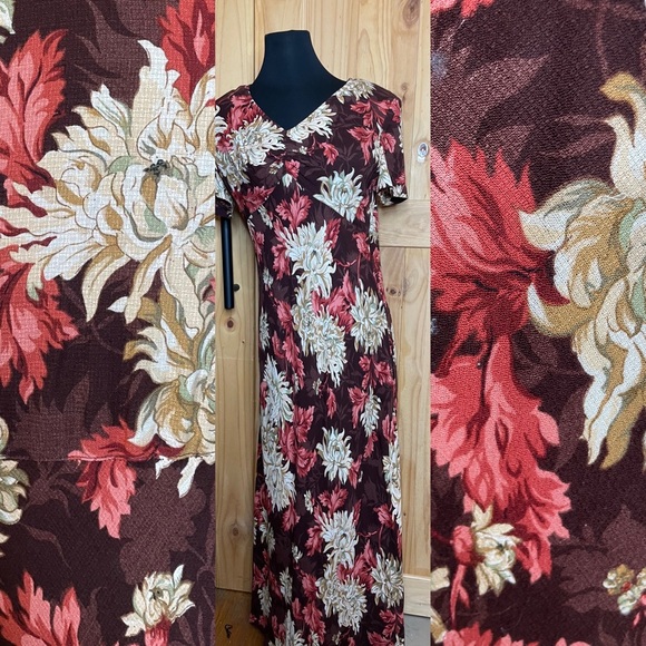 Vintage 90’s Carole Little floral maxi dress - bias cut - Picture 10 of 10